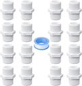 16Pack 1/2 Inch PVC Male Thread Coupling Adapter Nipple Pipe Fitting for Thread plumbing Pipe, Home or Industrial Use (White)