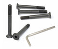 iexcell 5 Pcs M10 x 90mm Partially Threaded Thread Pitch 1.5 mm Alloy Steel 12.9 Grade Hex Socket Flat Head Cap Screws Bolts Kit, Black Oxide Finish