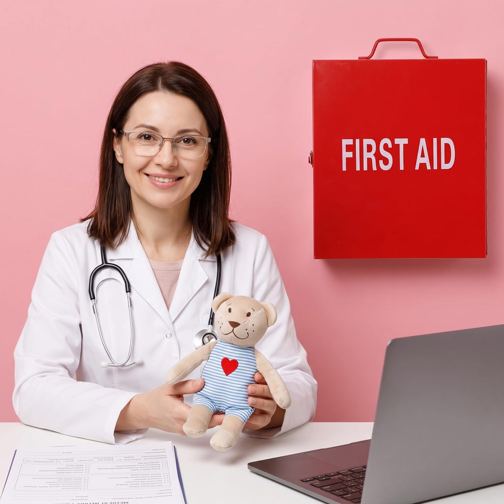 2 Pcs First Aid Kit with Lock 3 Shelf Wall Mount Medicine Cabinet