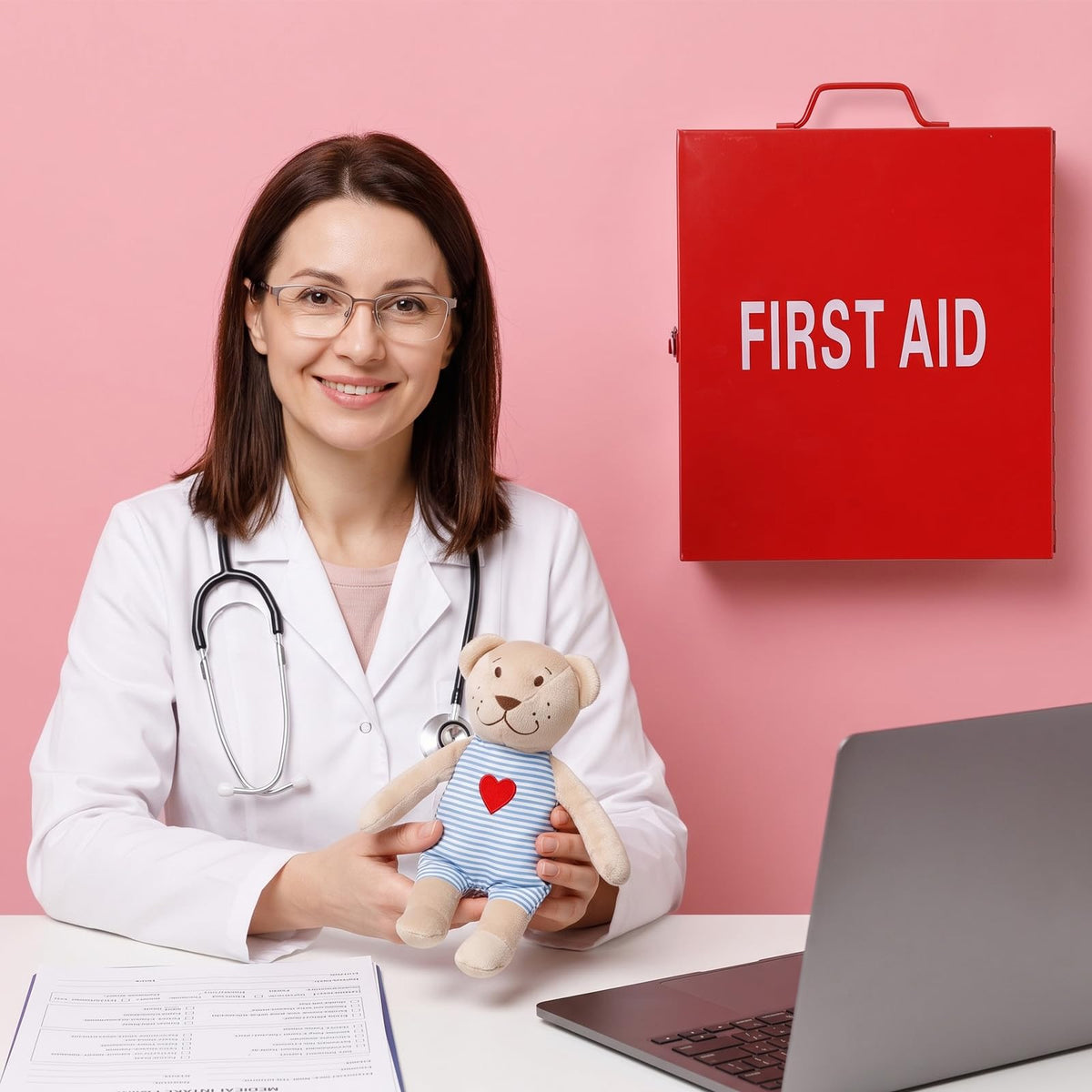 2 Pcs First Aid Kit with Lock 3 Shelf Wall Mount Medicine Cabinet