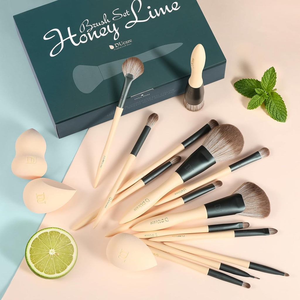 18 Makeup Brushes Set Makeup Sponges Cosmetic Bag