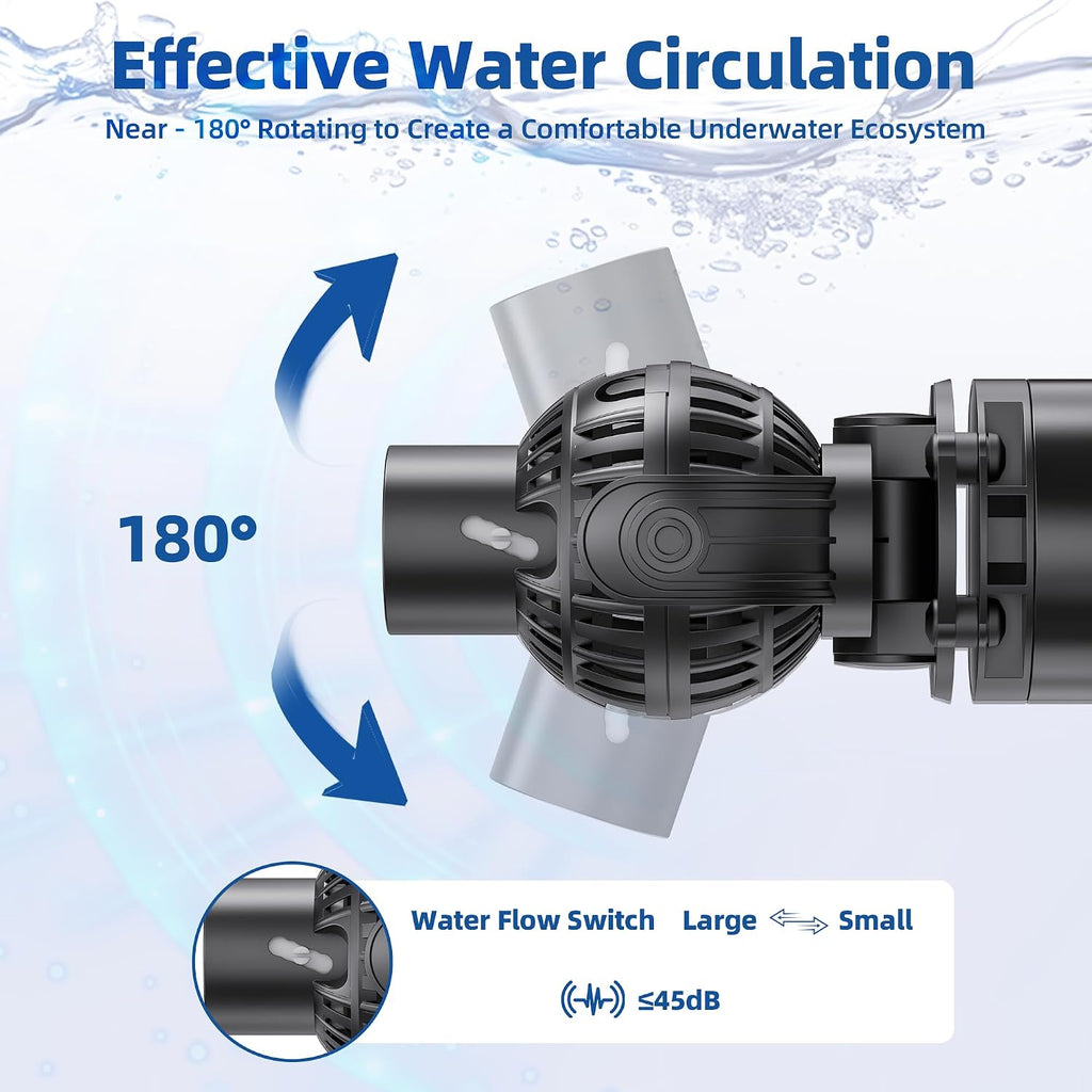 Wave Maker Pump for Aquarium: 1s Magnetic Mounts on 15mm Glass