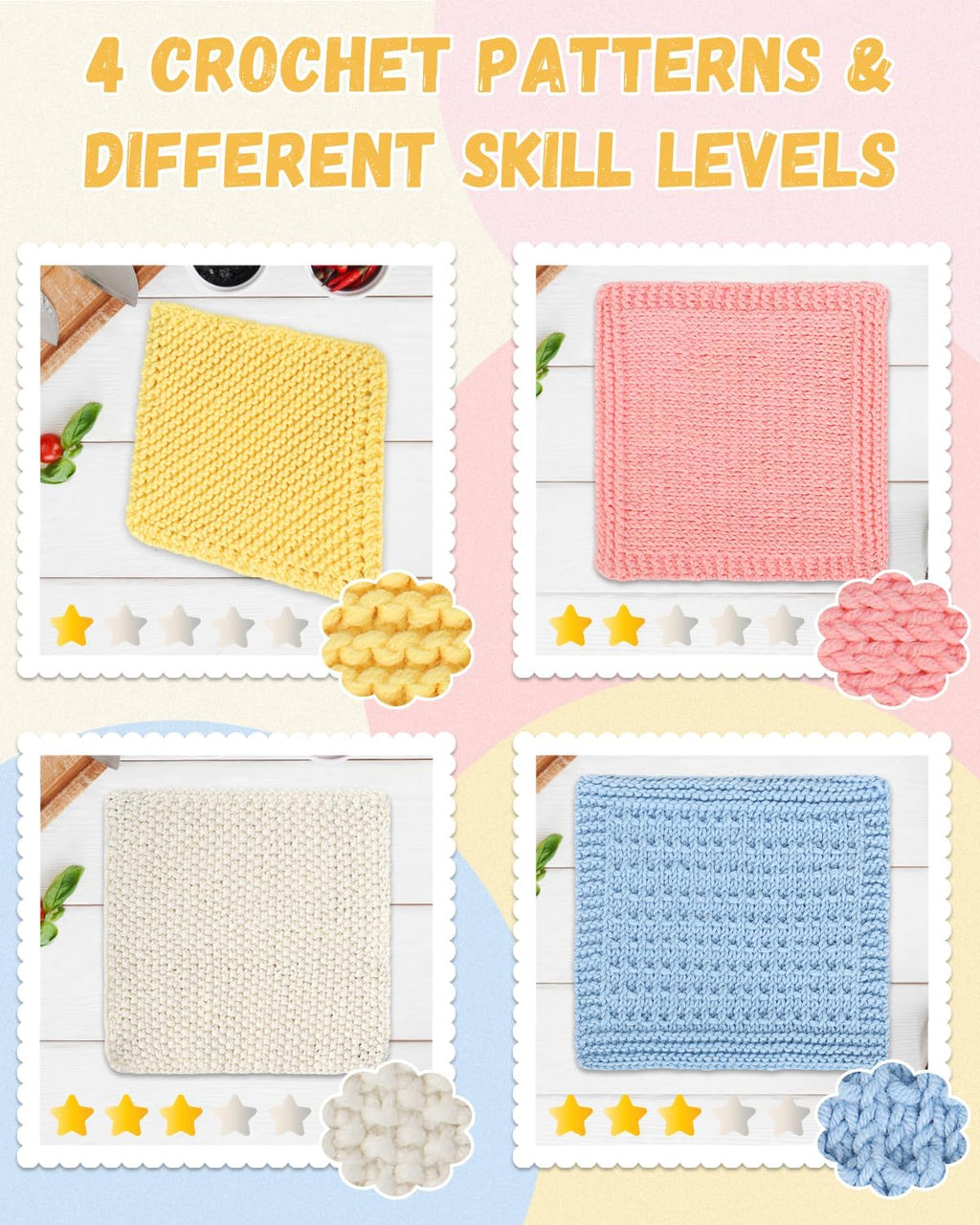 Knitting Kit for Beginners, Complete Beginner Knitting Kit Easy Knitting Set Including Knitting Needles Set Cotton