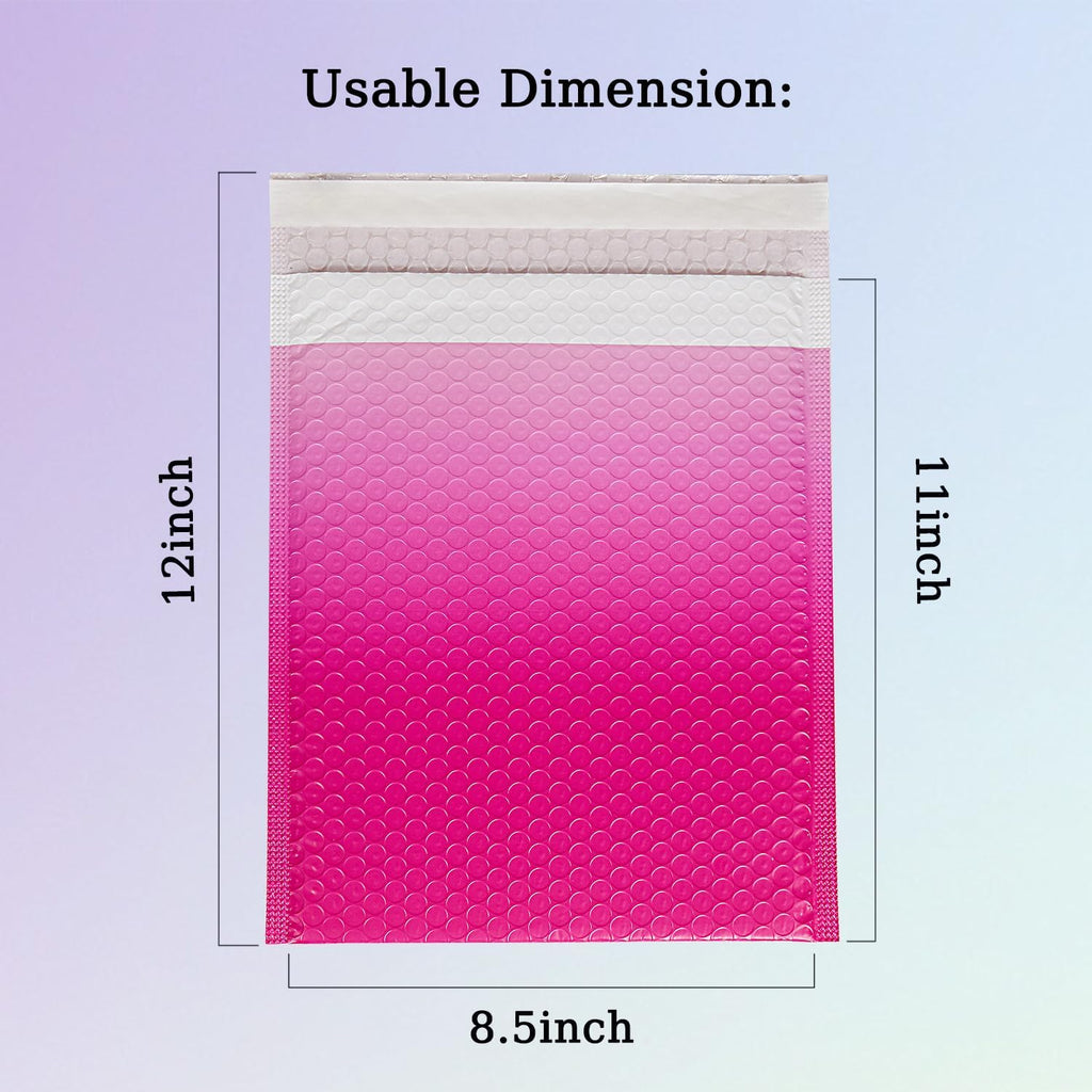 8.5x11 Inch 30 Pack Pink Bubble Mailers, Waterproof Padded Envelopes, Self Seal, Strong Adhesion Bubble Envelopes