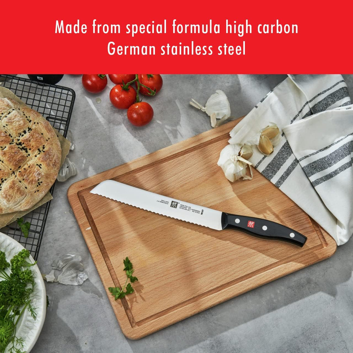 Twin Signature Bread knife, German Bread Knife, Made in Germany