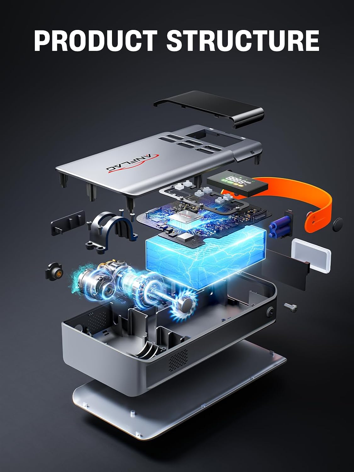 8-in-1 Car Jump Starter with Air Compressor – 5500A Peak, 150PSI Tire Inflator, 12V Portable Power Bank, LCD Display