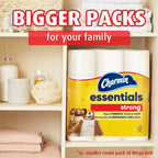 Essentials Strong Toilet Paper, 9 Mega Rolls = 36 Regular Rolls