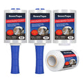 4 Pack Clear Stretch Wrap Film with 2 Plastic Handle 5''x1000Ft