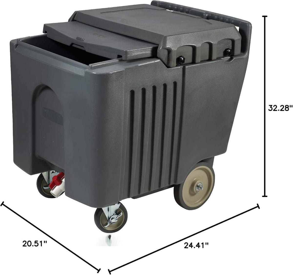 Insulated Portable Ice Caddy with Lid, 125 lb Capacity