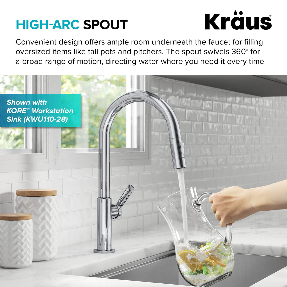 Chrome Single Handle Pull Down Kitchen Faucet KPF-2820CH