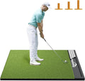 Integrated Golf Hitting Mat with Ball Tray, Thickening Golf Mats Practice Outdoor & Indoor Artificial Turf Matt with