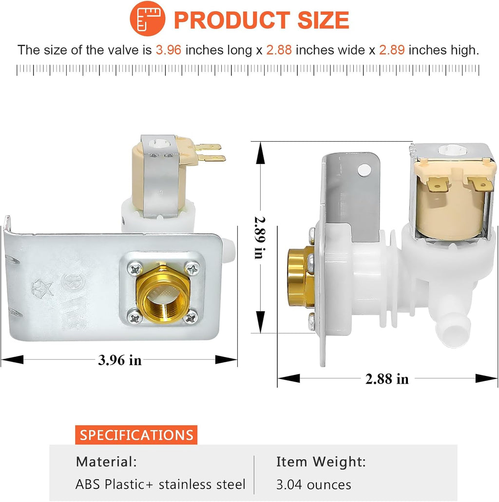 2026 UPGRADED 154637401 Dishwasher Water Inlet Valve Fit for Frigidaire Kenmore Crosley Dishwasher Replace 154373301 154359801 154359802 154219601, For fdb1050reb4 mdb124bfr2 dgbd2432kb1 by Beaquicy