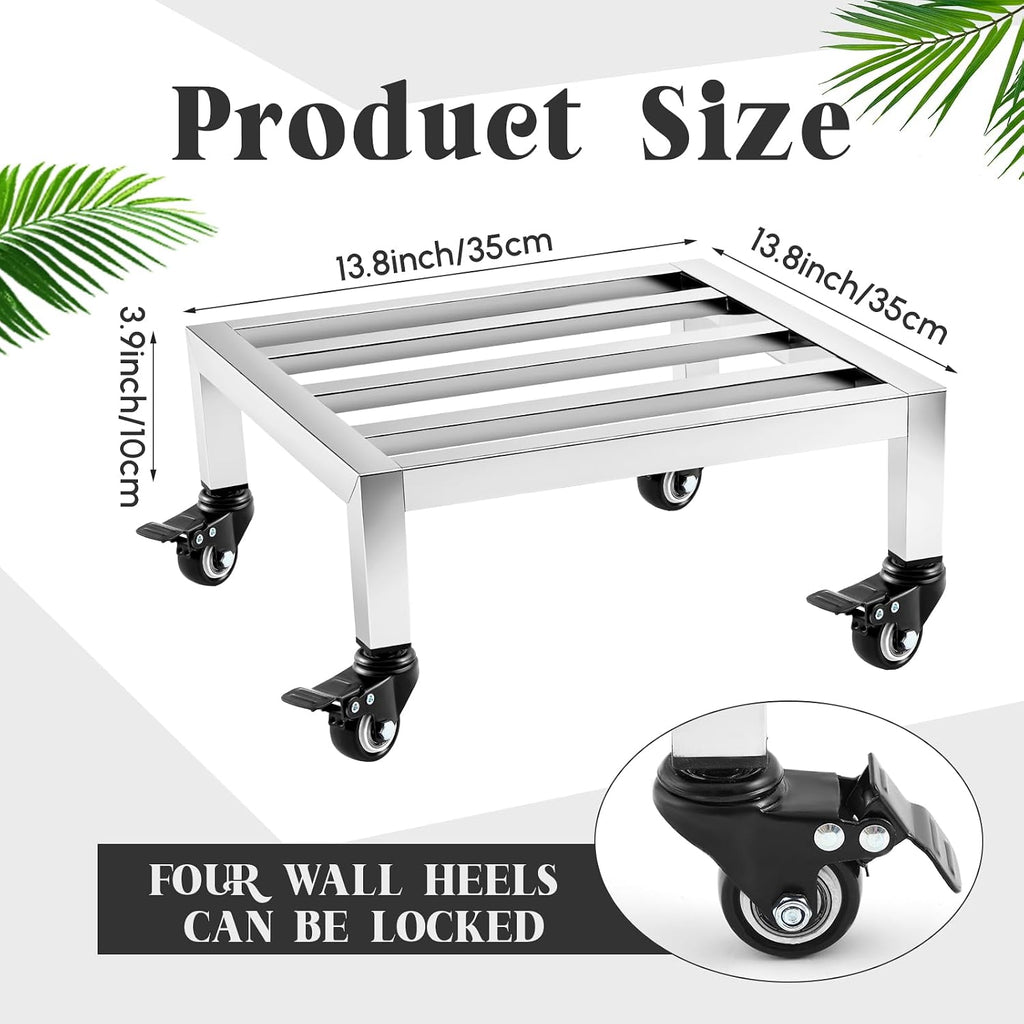 Dunnage Rack with Wheels 13.8" Long x 13.8" Wide, 3.9" Height
