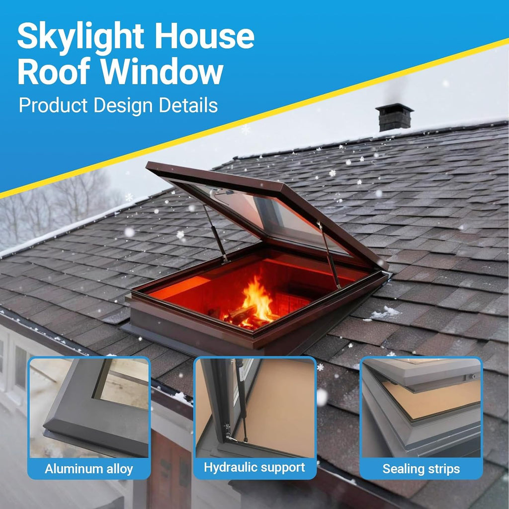 Skylights & Roof Windows,Customizable Skylight Roof Window,Sloped Flat Roof Lighting Well Window,Good