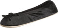 Women's Satin Ballerina Slippers with Classic Ribbon Bow and Suede Sole