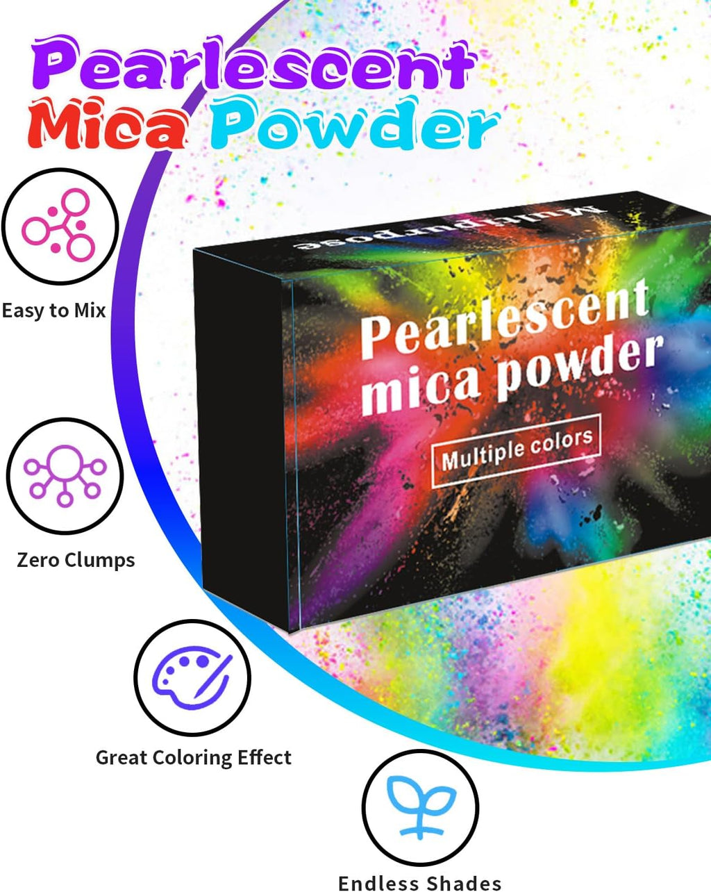 Mica Powder, 36 Colors Pearlescent Pigment Powder for Epoxy Resin, 3g/Bag Pearl Pigment Set for Soap Making, Bath