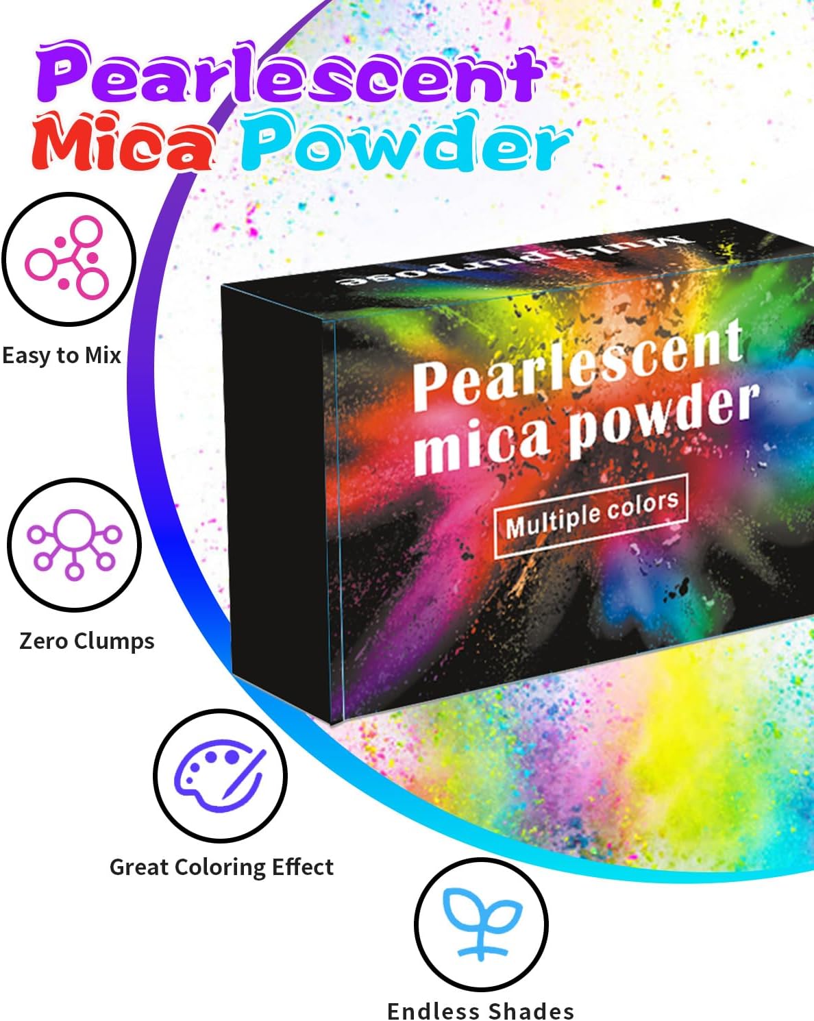 Mica Powder, 36 Colors Pearlescent Pigment Powder for Epoxy Resin, 3g/Bag Pearl Pigment Set for Soap Making, Bath