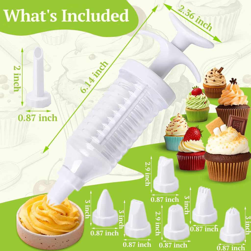 Cake Decorating Kit, Icing Gun with 8 Piping Tips for Cupcakes
