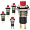 DIYhz Push Button Switch, Self-Locking Mini Switches Latching 10mm Round DC24V 0.5A Black Cap 5PCS