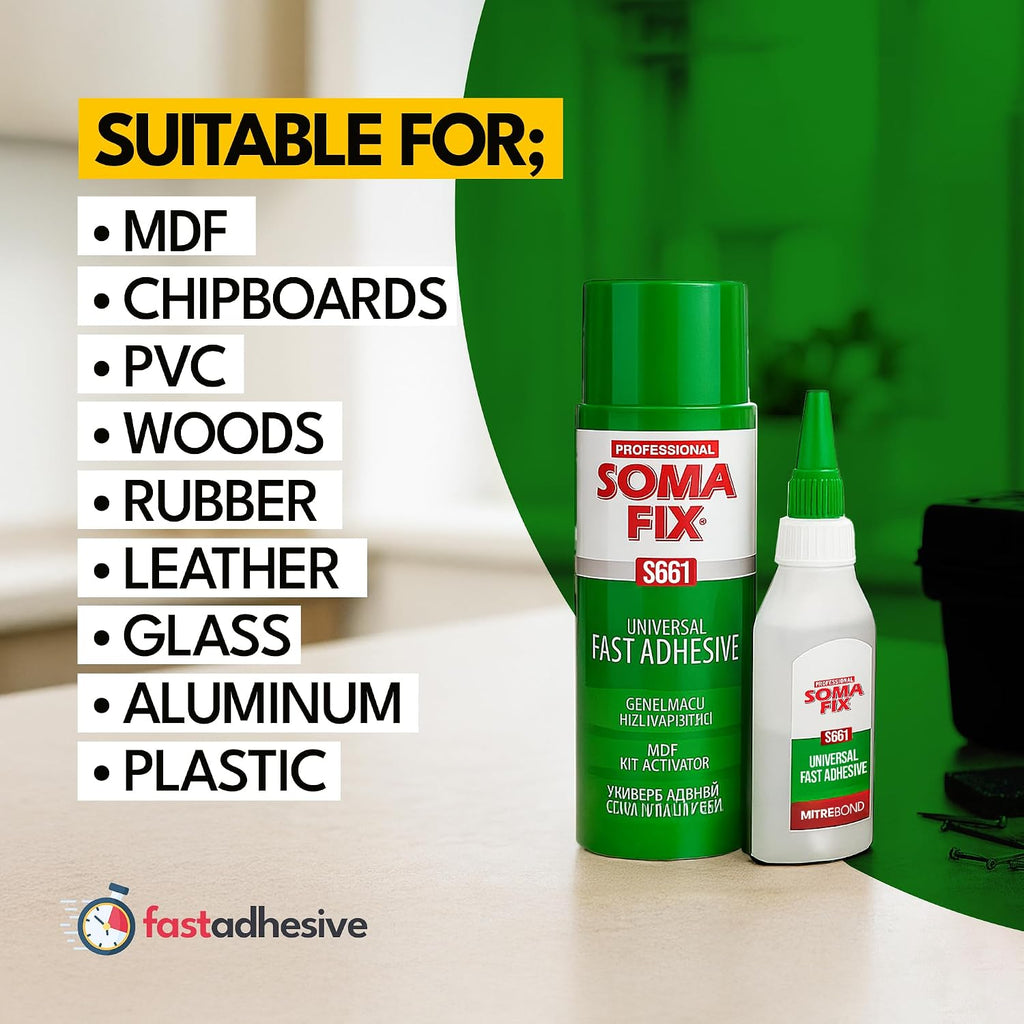 CA Glue with Activator - Instant Bond Cyanoacrylate Adhesive | Super Glue for Wood, Plastic, Glass, Metal, Leather