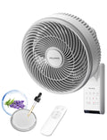 12 inch Indoor Oscillating Wall Mount Fan with Remote, White