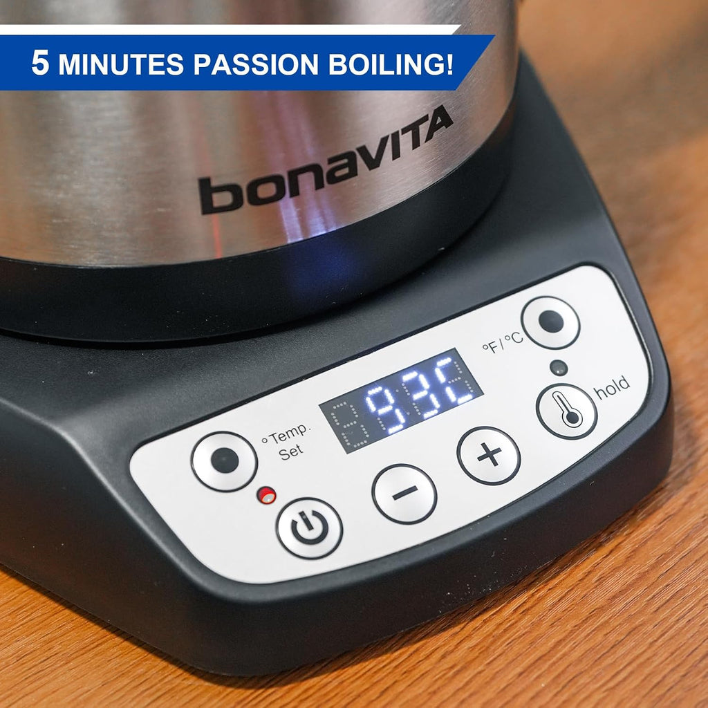1L Digital Variable Temperature Gooseneck Electric Kettle for Coffee Brew and Tea Precise Pour Control, 6 Preset