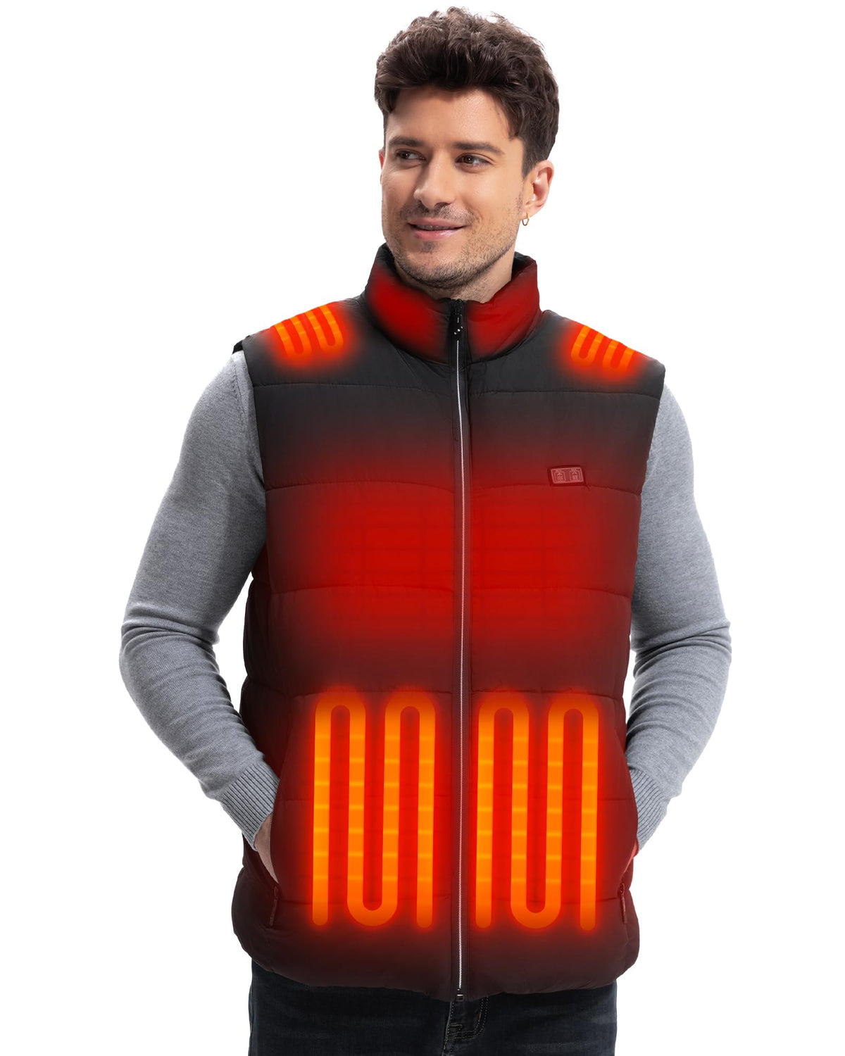 Men's Heated Vest with 10000mAh Battery Rechargeable Lightweight Warm Coat
