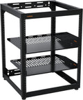 ECHOGEAR 15U Open Frame Rack w/Optimal Air Flow, DIY Assembly, 20.4” Depth