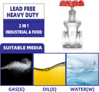 1" NPT Gate Valve, Heavy Duty, Stainless Steel, Female Thread, DN25