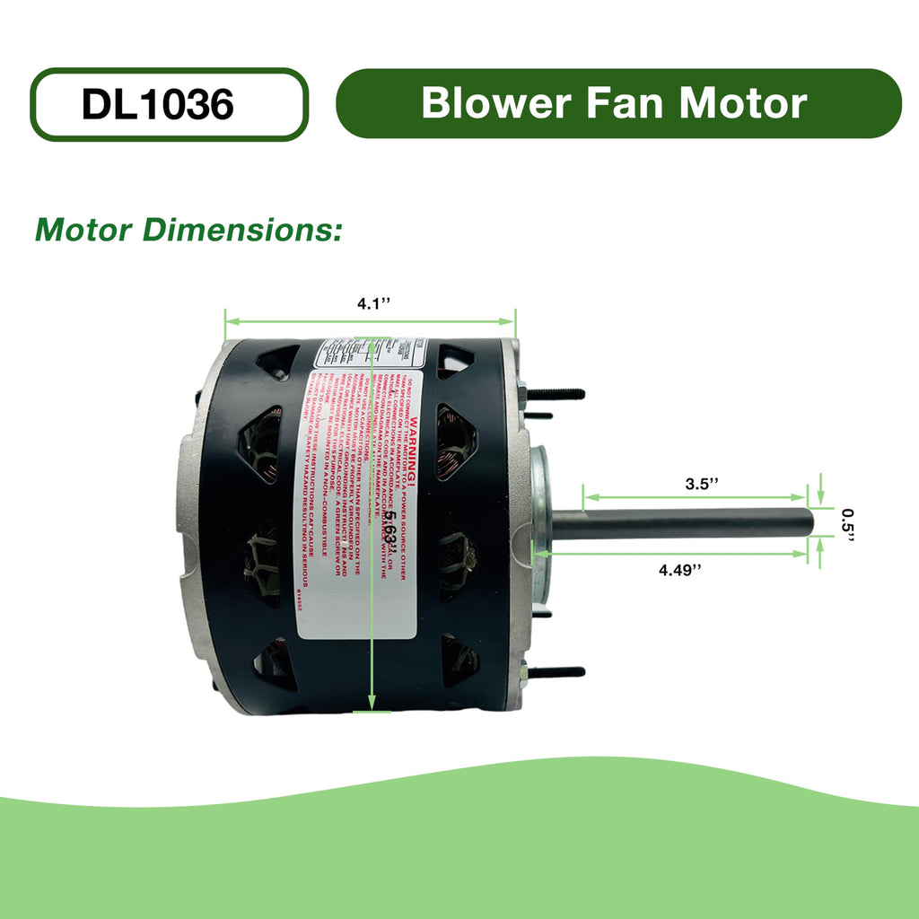 CHIOWO DL1036 Direct Drive Blower Fan Motor 1/3 HP 1075 RPM 3-Speeds 115 V
