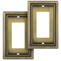 Sunken Pearls Heavy-Duty 1 GFI Rocker Wall Plate, Antique Brass, 2 Pack