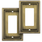 Sunken Pearls Heavy-Duty 1 GFI Rocker Wall Plate, Antique Brass, 2 Pack