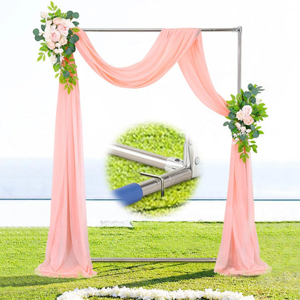 Wedding Arch Backdrop Stand, Heavy Duty 7FT Tall, 4FT Wide Square Rectangular Wedding Arch Frame for Parties Ceremony
