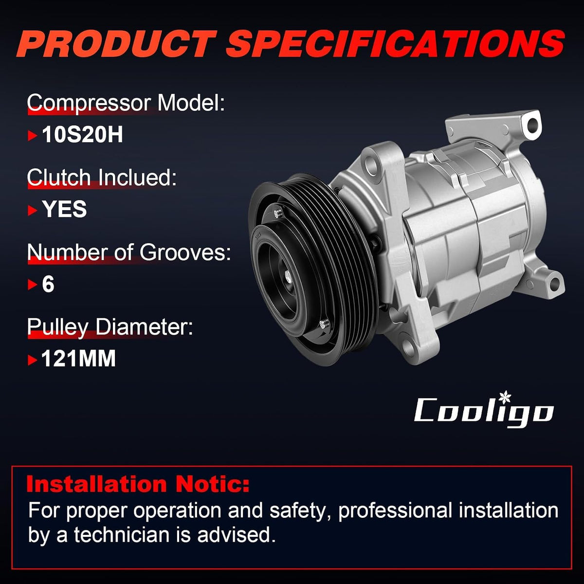A/C Compressor with Clutch Compatible with Dodge Caravan 3.3L 2001‑2007