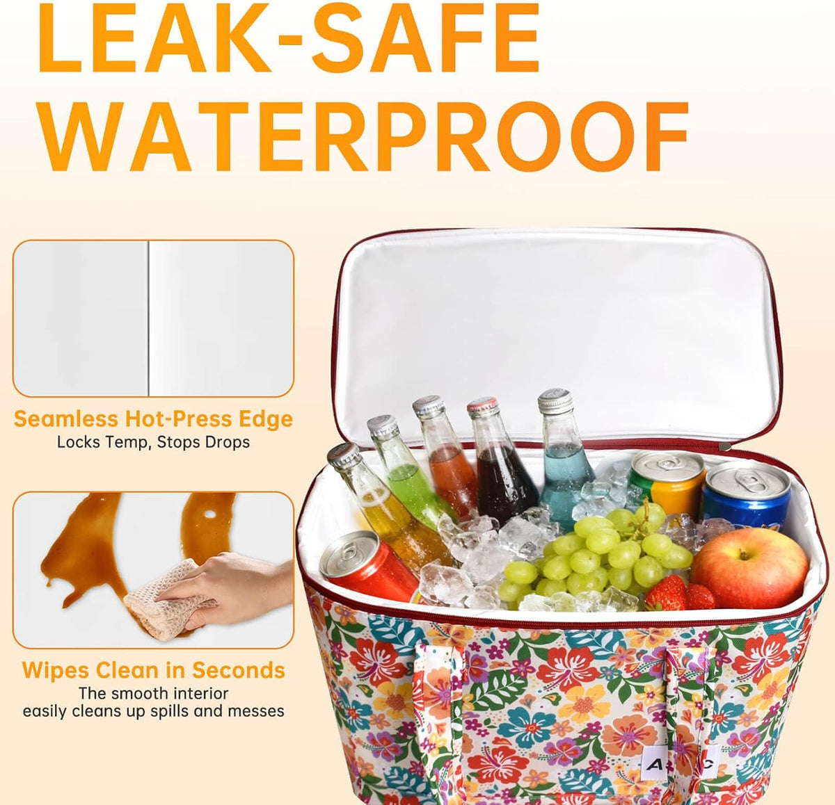 Collapsible 20L Leakproof Insulated Cooler Bag