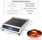 Commercial Induction Cooktop, Portable Electric Countertop Burner with Sensor Touch and LCD