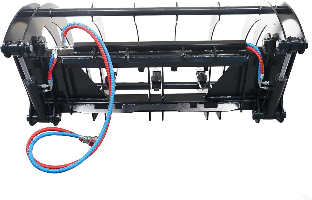 72" Heavy-Duty Root Grapple Rake Hydraulic Skid Steer Attachment | Twin 3000 PSI Cylinders, Universal Quick Attach