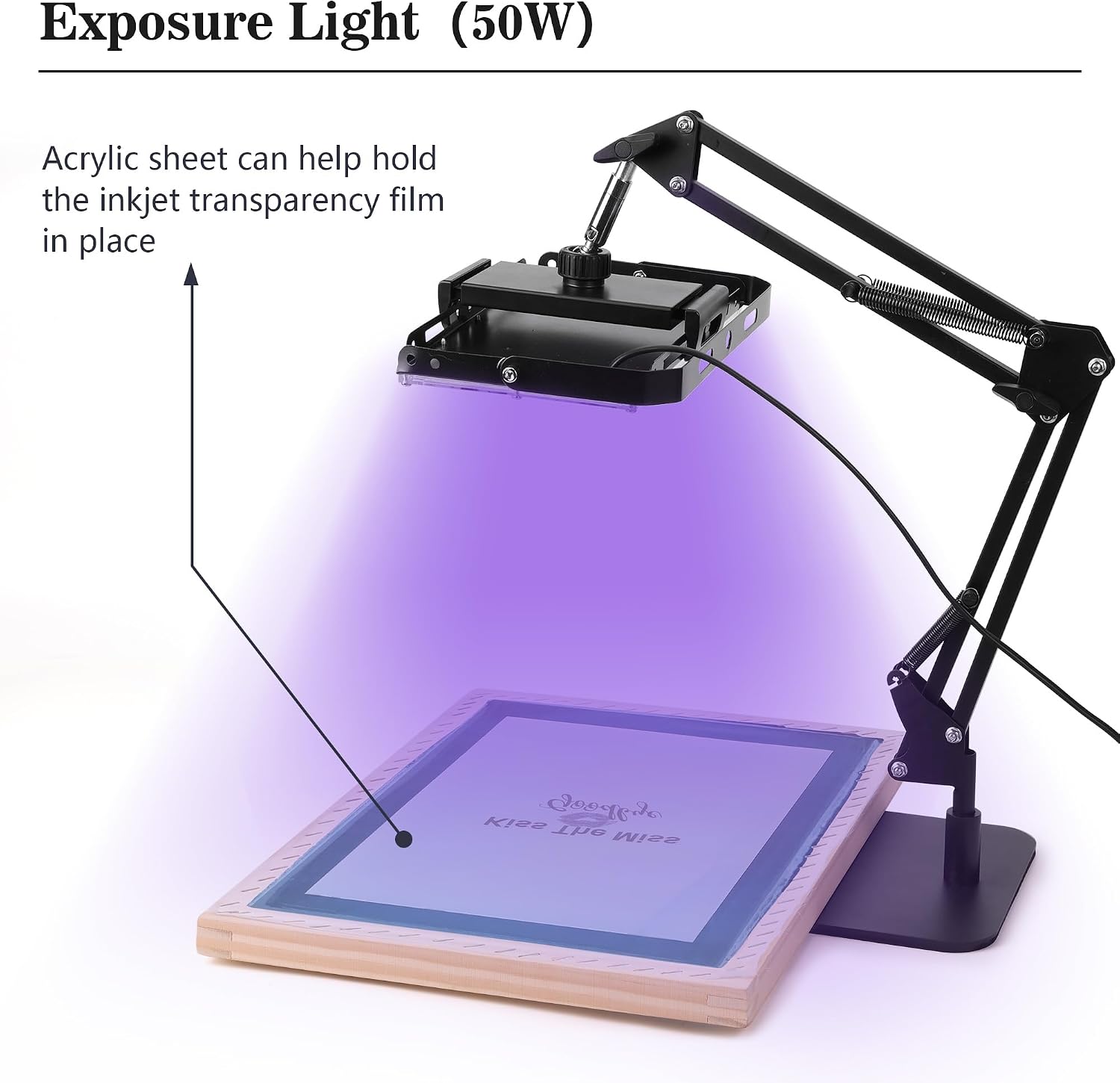 66 PCS All-in-One Screen Printing Kit - 50W LED UV Exposure Screen Printing Light, Screen Printing Ink, Screen