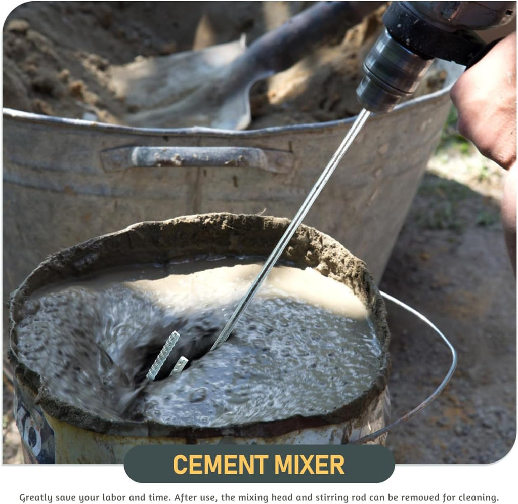 Power Drill Mixer Attachment, Metal Paint Mud Mixer Heavy Duty Paint Cement Grout Bucket Mixer Professional Drywall