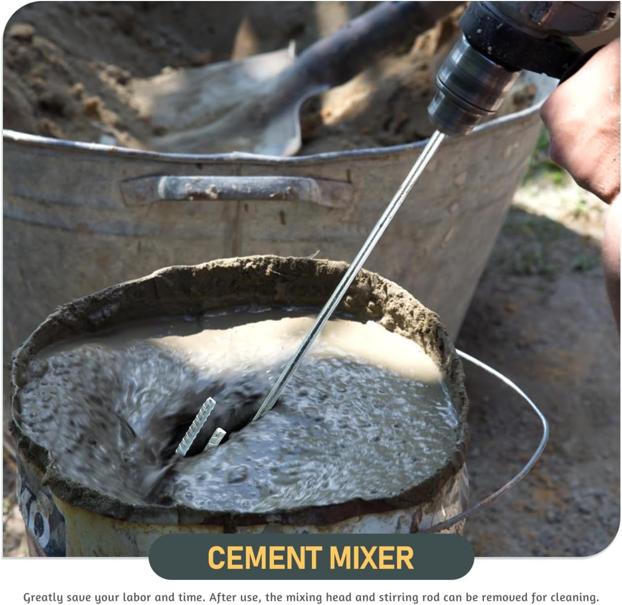 Power Drill Mixer Attachment, Metal Paint Mud Mixer Heavy Duty Paint Cement Grout Bucket Mixer Professional Drywall