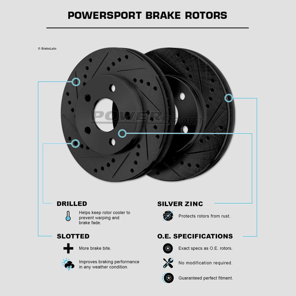 Power Sport Front Brake Kit Fits 1987-1991 Ford Aerostar