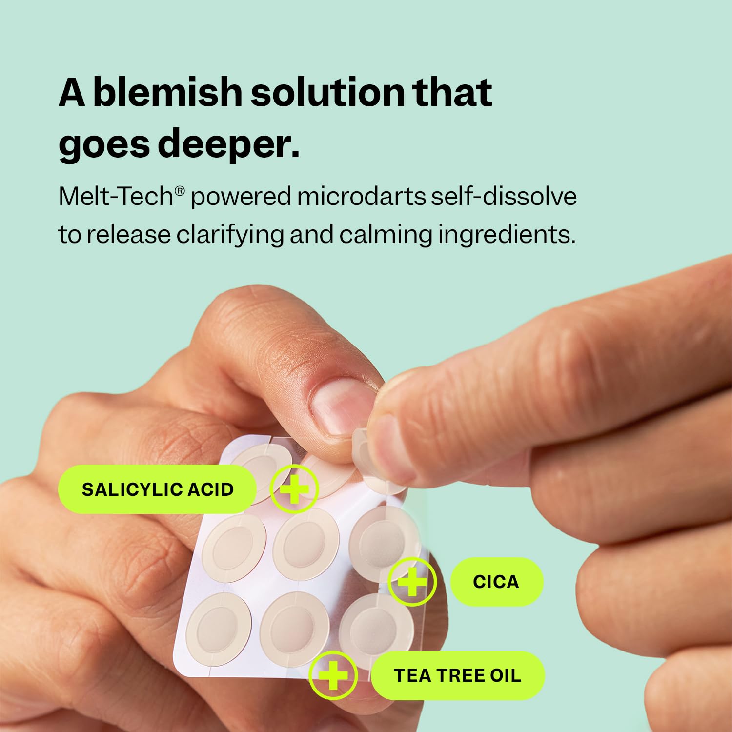 Deep Blemish Microdarts (9 ct) - Early Stage Pimple Patches for Face - Salicylic Acid, Niacinamide, Hyaluronic Acid