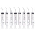 8 Pcs Syringe Dental Irrigation Syringe with Curved Tip
