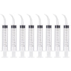 8 Pcs Syringe Dental Irrigation Syringe with Curved Tip