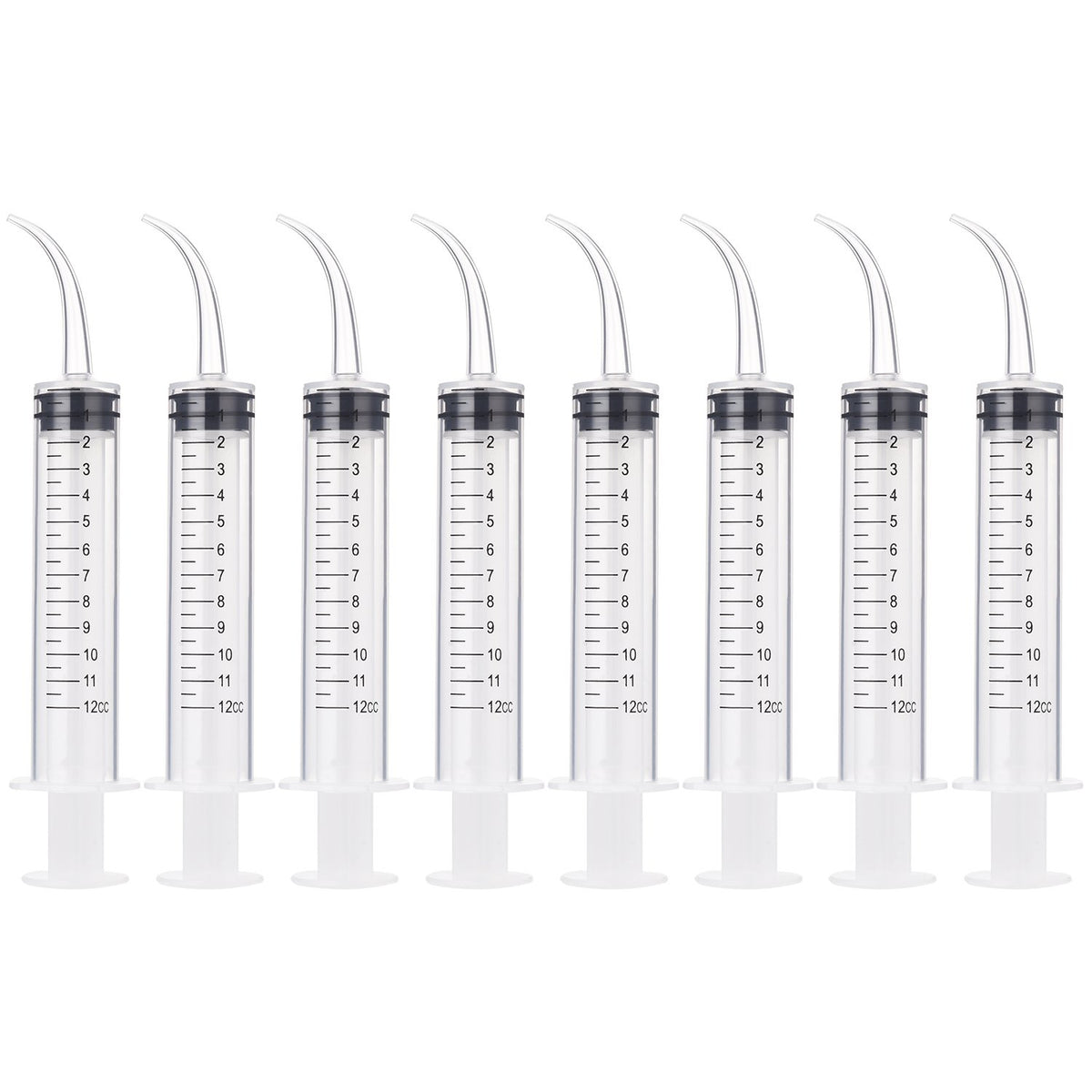 8 Pcs Syringe Dental Irrigation Syringe with Curved Tip