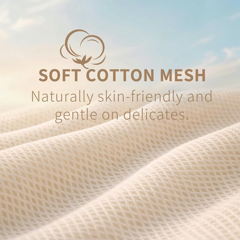 Soft Cotton Mesh Laundry Bags for Delicates 12x16 Inches (3 Medium)