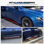 2PCS Universal Car Side Skirts, 86.6" Side Skirts Splitter Lip