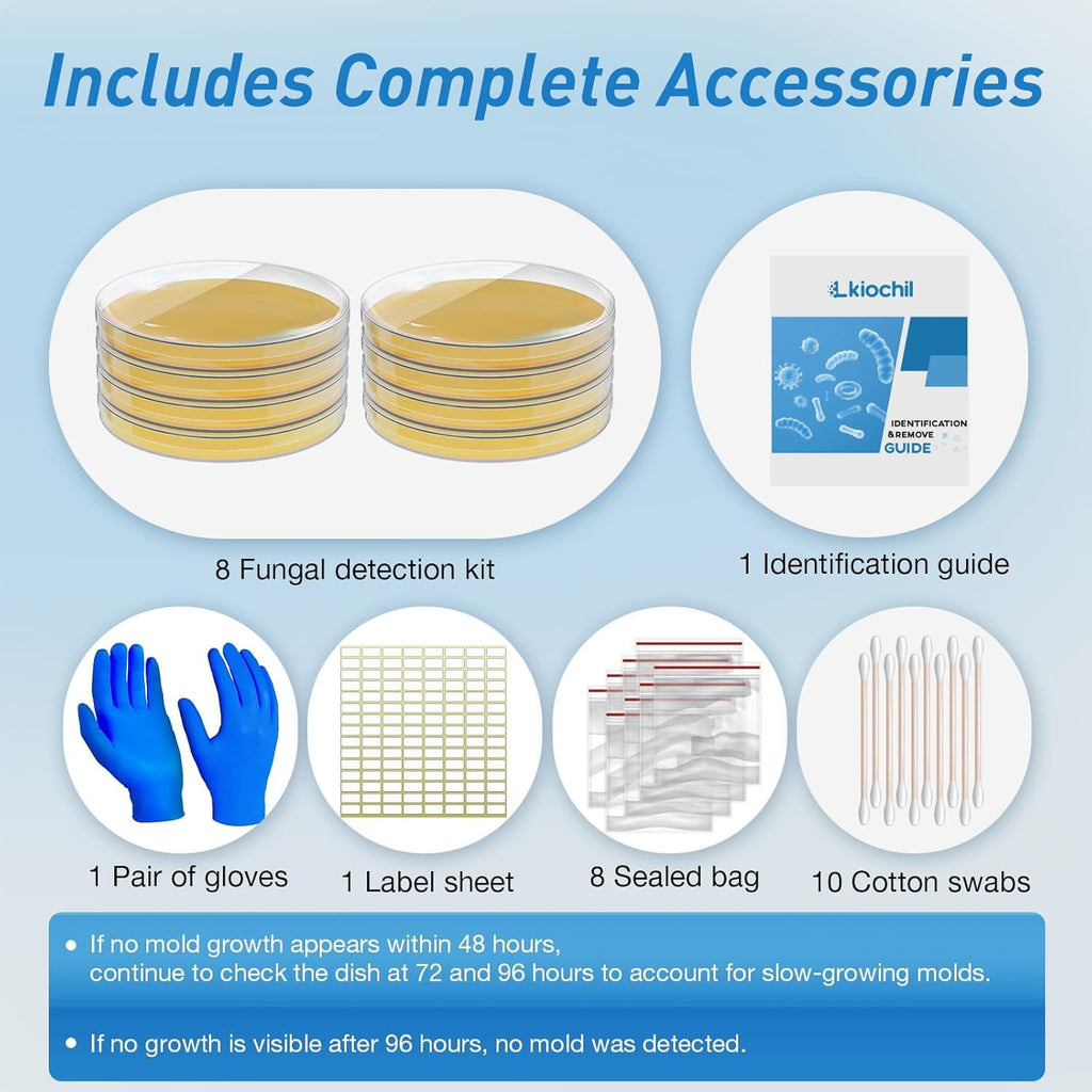 Mold Test Kit for Home - 8 Simple Detection Tests for Surface Mold, HVAC System & Indoor Air Quality - DIY Black Mold