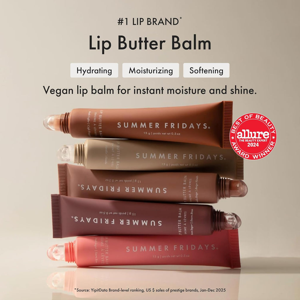 Lip Butter Balm - Moisturizing Lip Gloss for Instant Shine + Sheer Color - With Nourishing Shea Butter - Everyday