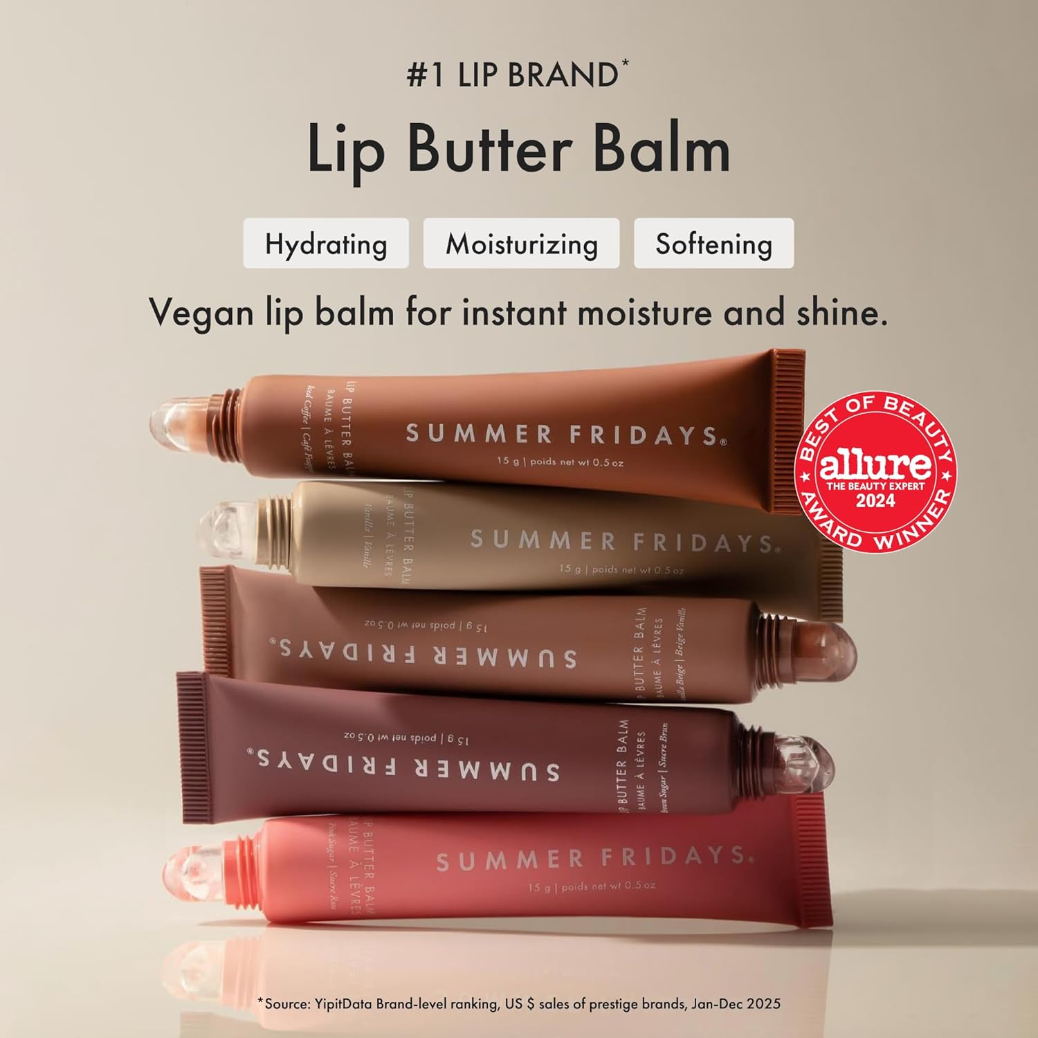 Lip Butter Balm - Moisturizing Lip Gloss for Instant Shine + Sheer Color - With Nourishing Shea Butter - Everyday